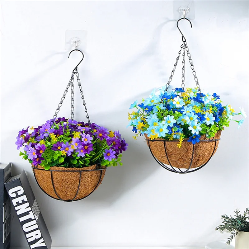 Hanging Baskets Garlands Home Flowers For Patio Lawn Garden Decor, For The Decoration Of Outdoors And Indoors-Yellow