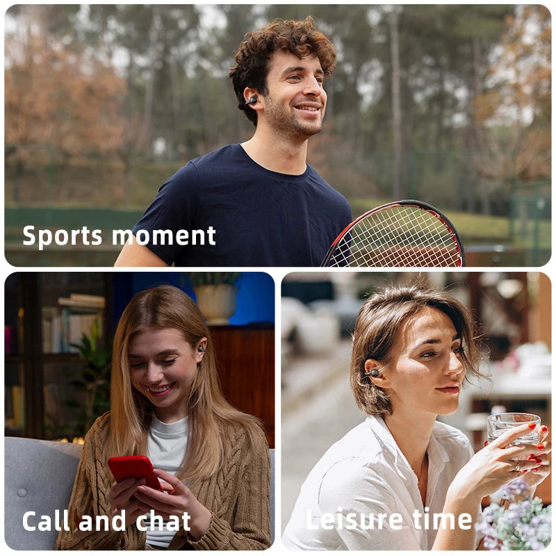 سماعات رأس لاسلكية مزودة بتقنية البلوتوث مع ميكروفون وخاصية إلغاء الضوضاء وسماعات أذن للموسيقى والرياضة والألعاب