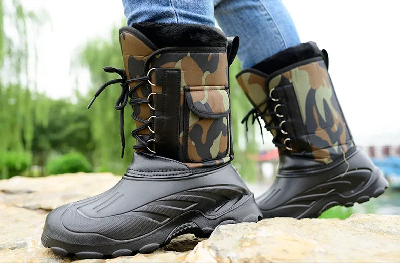 Outdoor Sports Men Boots  Spring Waterproof Shoes for Men Light Rain Boots Fishing Boots Winter Snow Boots New Work Boots 2024