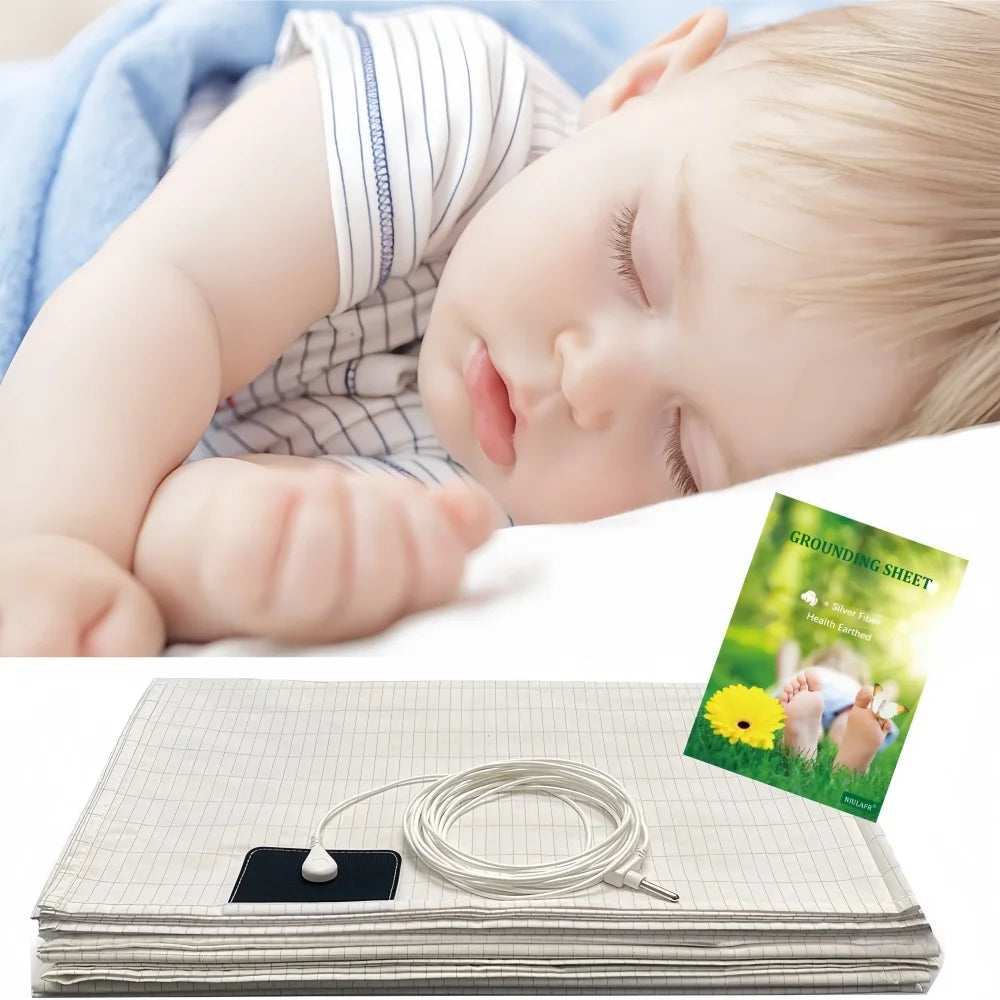 Grounding Sheets King Size - Organic Cotton and Silver Fiber, Grounding Fitted Sheet Wellness Sleep