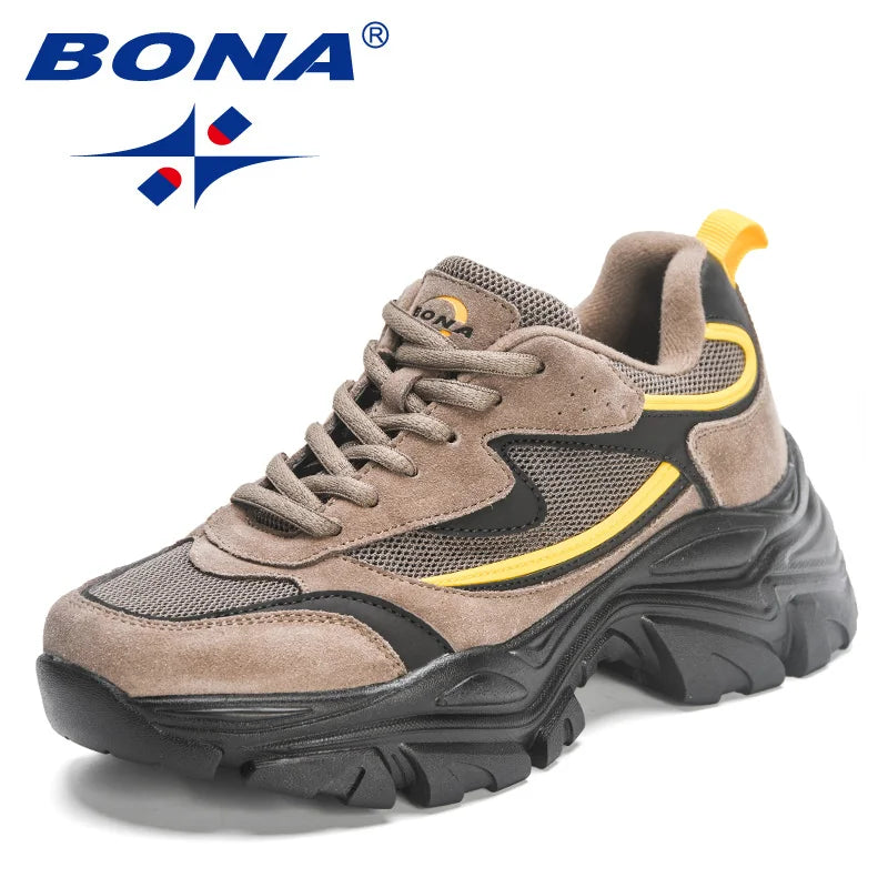 BONA 2023 New Designers Breathable Outdoor Light Weight Sneakers Women Platform Walking Shoes Ladies Feminino  Mujer