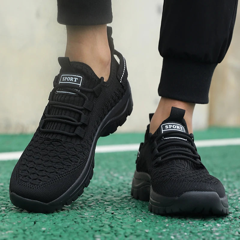 New Men's Sports Shoes Unique Grid Trend Design Breathable Comfortable Running Shoes Summer Track Field Basketball Sports Shoes