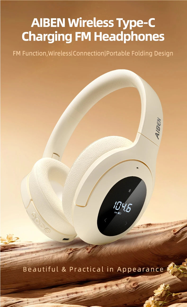 Bluetooth Headset with FM Radio Wireless Headset Bluetooth Earphone For HIFI Stereo With Built-in Mic