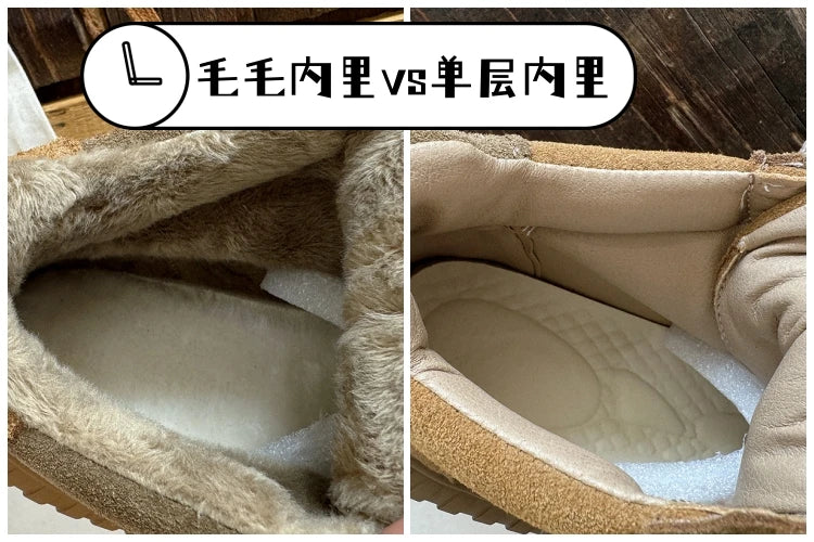 Careaymade-Wide Head Genuine Leather Women's Boots comfortable soft sole thick sole Boken warm Ankle Boots workwear short boots