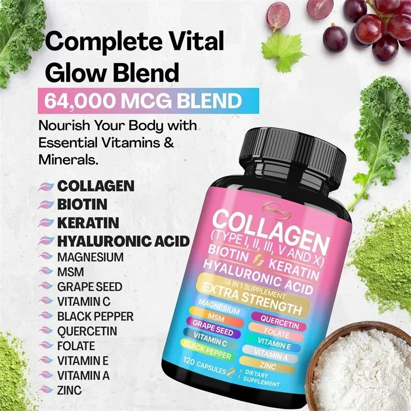 Collagen Supplement - Supports Skin Health, Boosts Immunity and Maintains Overall Well-being, Anti-aging