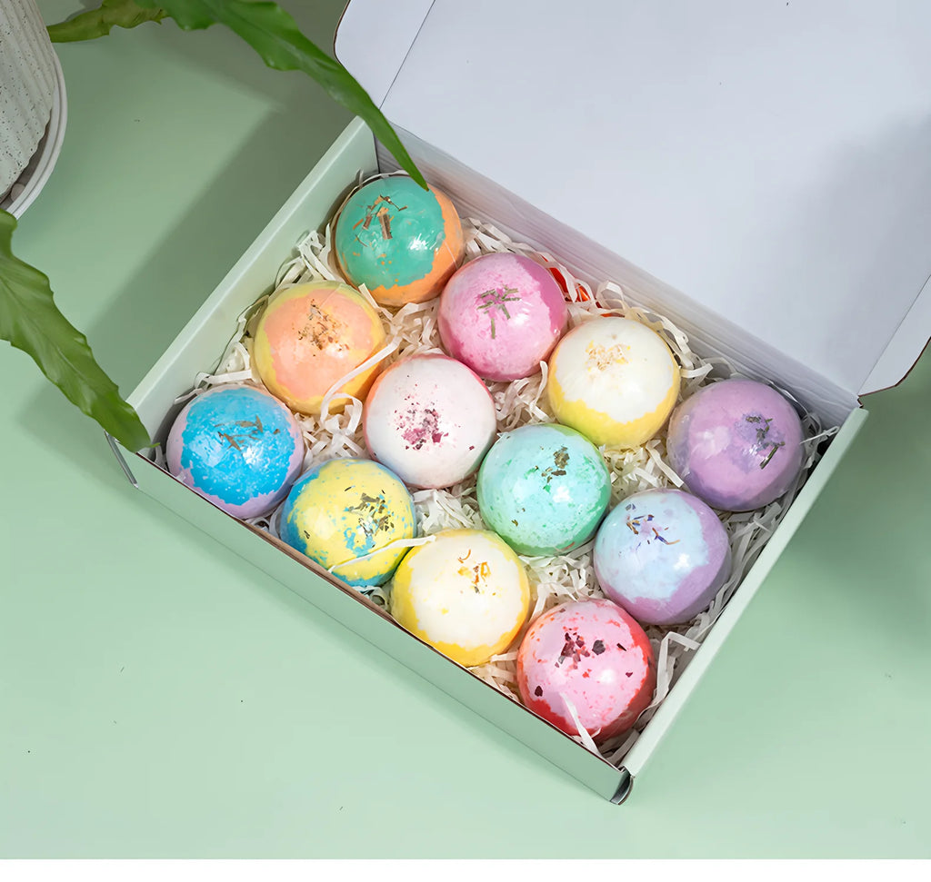 12pcs Bath Bomb Gift Box Body Care Spa Bath Rich in Essential Oils Moisturizing Dry Skin Suitable for Women and Men