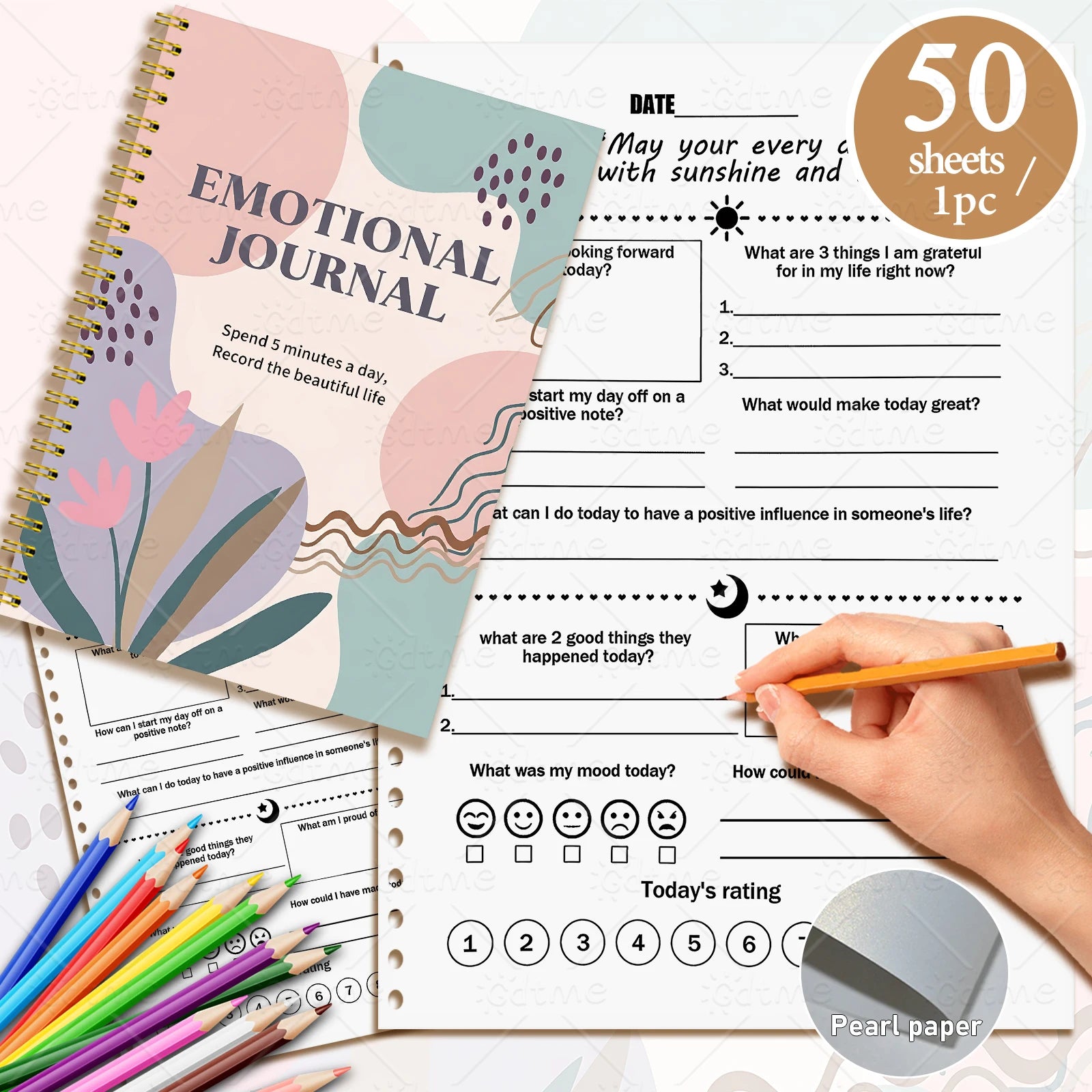 EMOTIONAL JOURNAL --Adult Mental Health Planner,Wellness Workbook,Therapy Worksheet,Anxiety Management,Self Care Tracker