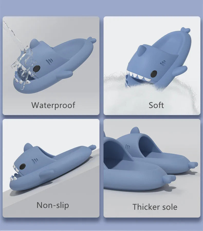 Fashion Women Shark Slippers Removable Fins Slides Indoor EVA Light Sandals Beach Couple Outside Men Shark Flip Flops