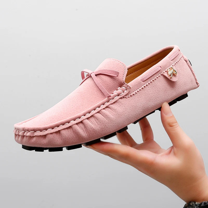 Pink Men Tassels Moccasin Shoes Europe Stylish Male Formal Dress Party Suit Shoes Big Size 35-48 Adult Leisure Driving Loafers