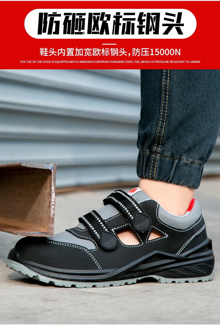 Summer Safety Shoes Men Construction Site Work Shoes Wear Resistant Anti Slip Breathable Sandals For Men Indestructible Shoes