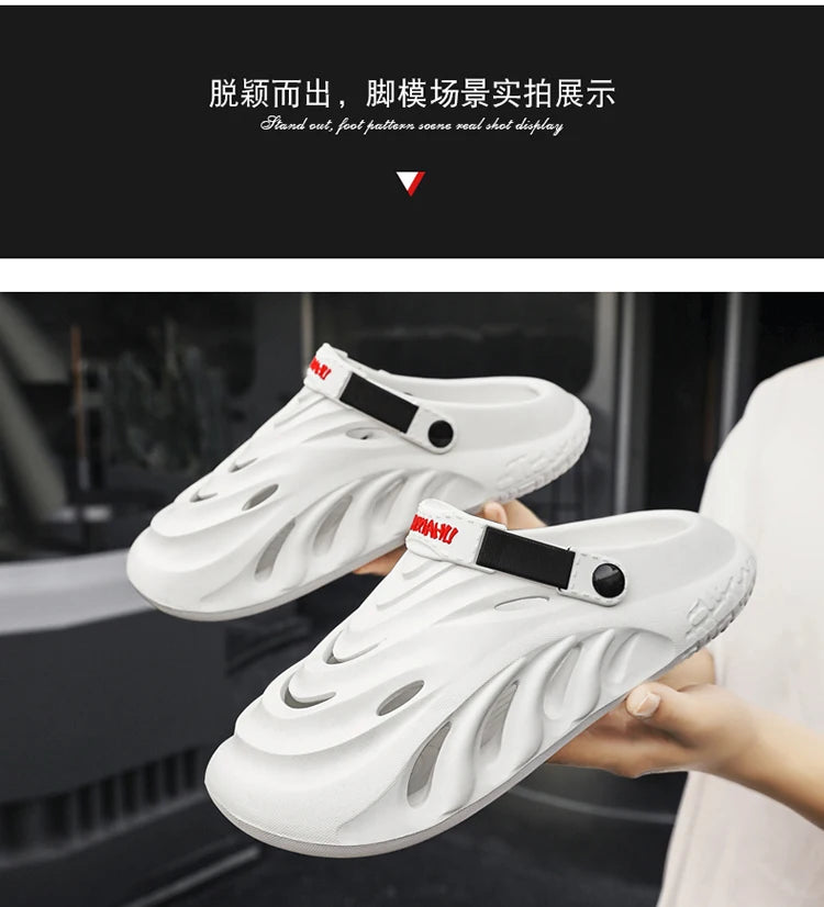 Fashion Men's Sandals Soft EVA Clogs Fashion Thick Sole Couples Beach Slippers Casual Slide Hole Shoes