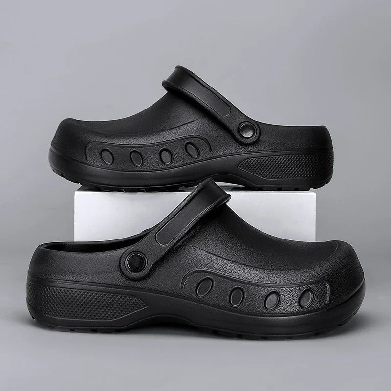 2025 Men's Casual Outdoor EVA Injection Molded Anti Slip Slippers Outsole Comfortable Garden Cloth Waterproof Sandals Size 39-48