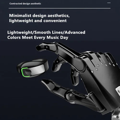 سماعة رأس مزودة بميكروفون وبلوتوث 5.3 ومشبك للأذن TWS لاسلكية داخل الأذن وسماعة رأس واحدة عالية الدقة ستيريو هاي فاي تعمل باللمس للتحكم الرياضي