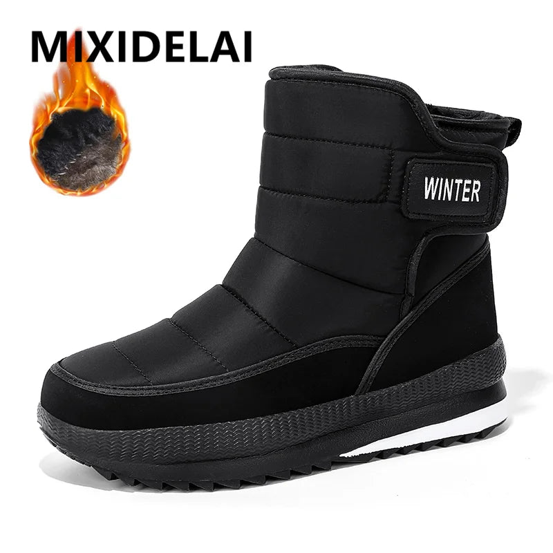 New Men's Winter Boots Warm Plush Snow Boots High Quality Waterproof High-Top Men's Ankle Boots Outdoor Men Hiking Boots Sneaker