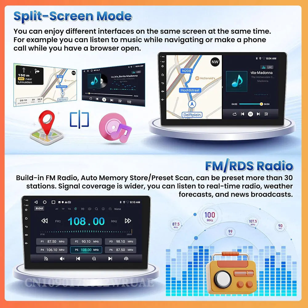 Android 15 For Hyundai Classic Santa Fe 2000-2004 JAC S1 (Rein) 2005-2015 Car Radio Qualcomm BT GPS Navigation QLED 5G WIFI AUTO