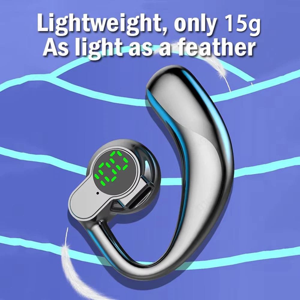 Bluetooth 5.4 wireless headphones, long battery life, single-ear digital display, sports, sleep and music headphones