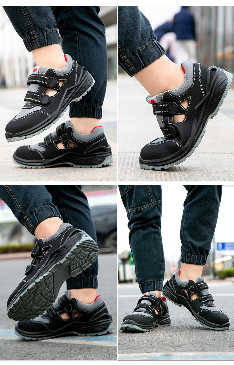 Summer Safety Shoes Men Construction Site Work Shoes Wear Resistant Anti Slip Breathable Sandals For Men Indestructible Shoes