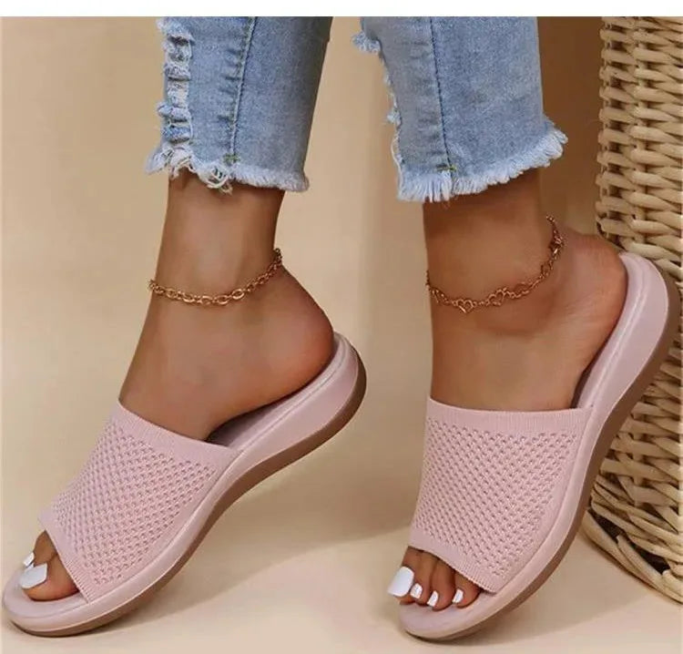 Women Sandals Elastic Force Slippers For Summer Shoes Women Flat Sandals Lightweight Summer Sandals Women's Footwear Female