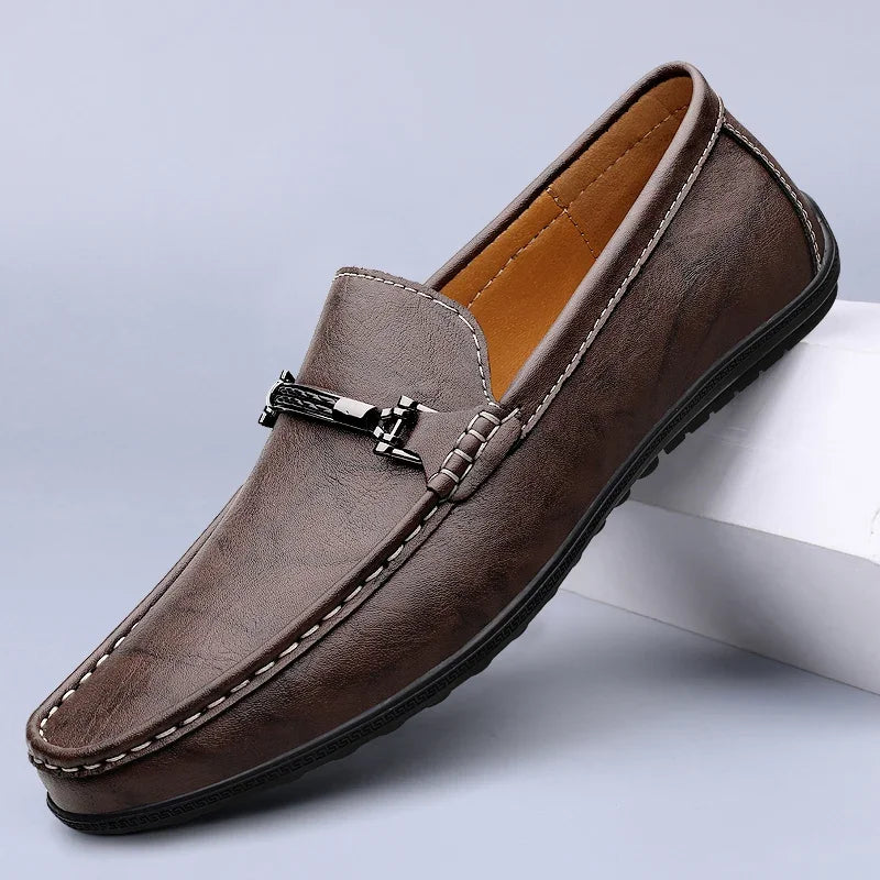 Genuine Leather Loafers for Men Handmade Casual Shoes Moccasins Breathable Sneakers Mens Driving Shoes Comfort Soft Dress Flats