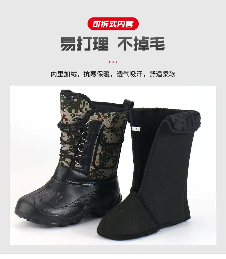 Outdoor Sports Men Boots  Spring Waterproof Shoes for Men Light Rain Boots Fishing Boots Winter Snow Boots New Work Boots 2024