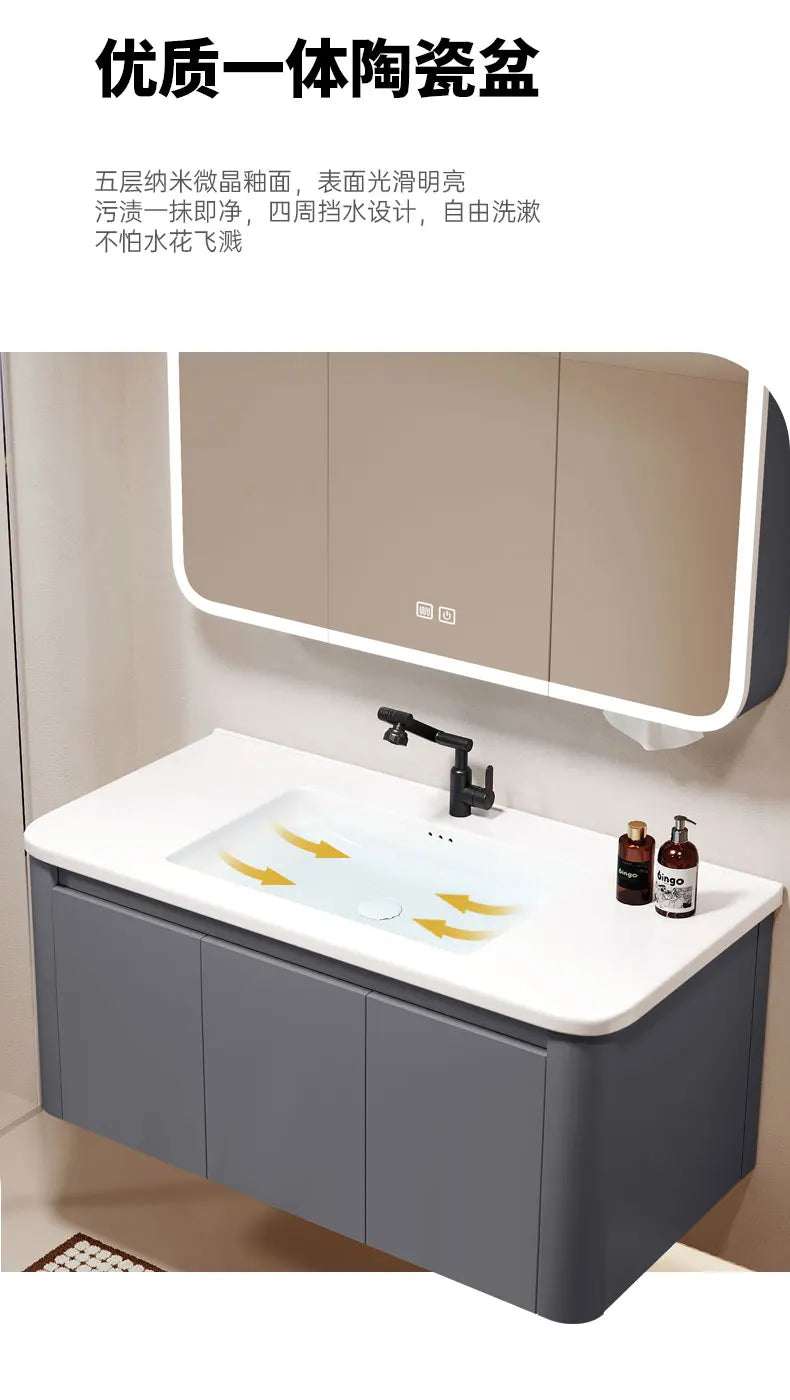 Standing Storage Bathroom Cabinet Shelf Light Mirror Organizer Bathroom Cabinet Vanity Shower Rack Banyo Dolabi Furniture