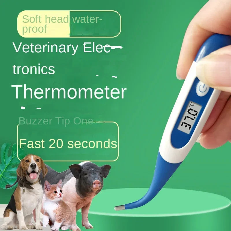 Fever Thermometer Medical Digital LCD Medical Fast Measurement Veterinary Farm Thermometer Pet Medical Equipment Soft Head