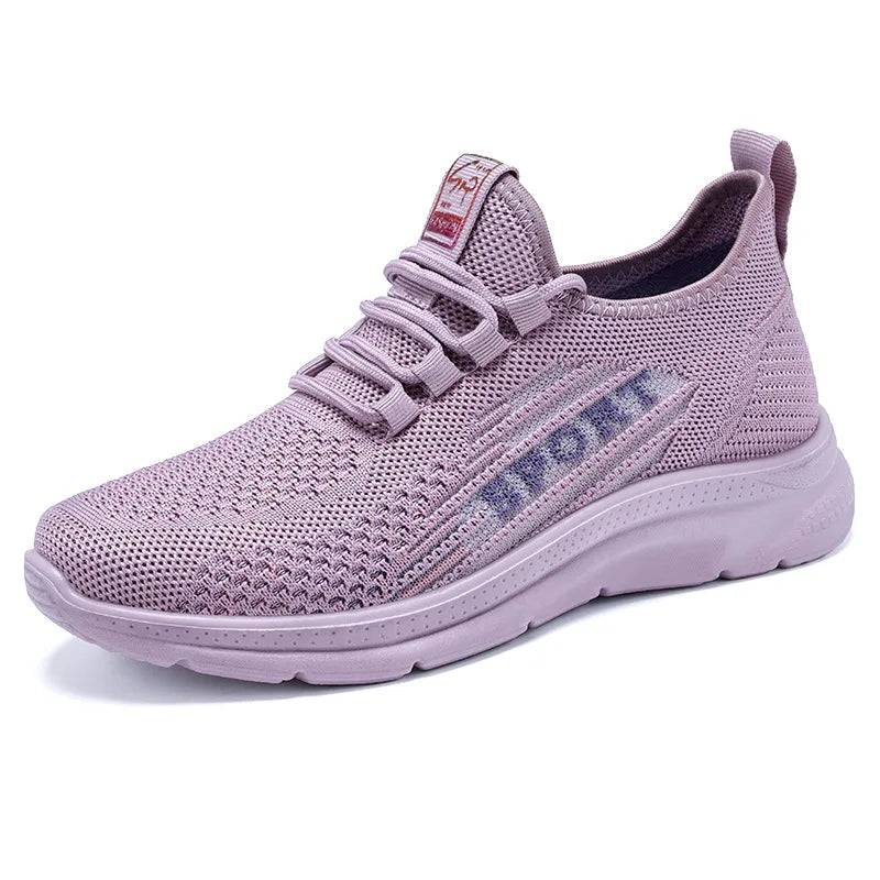 Sneakers 2025 New Fashion Wedge Platform Plus Size Casual Sports Shoes Women Lace-up Mesh Breathable Women's Vulcanized Shoes