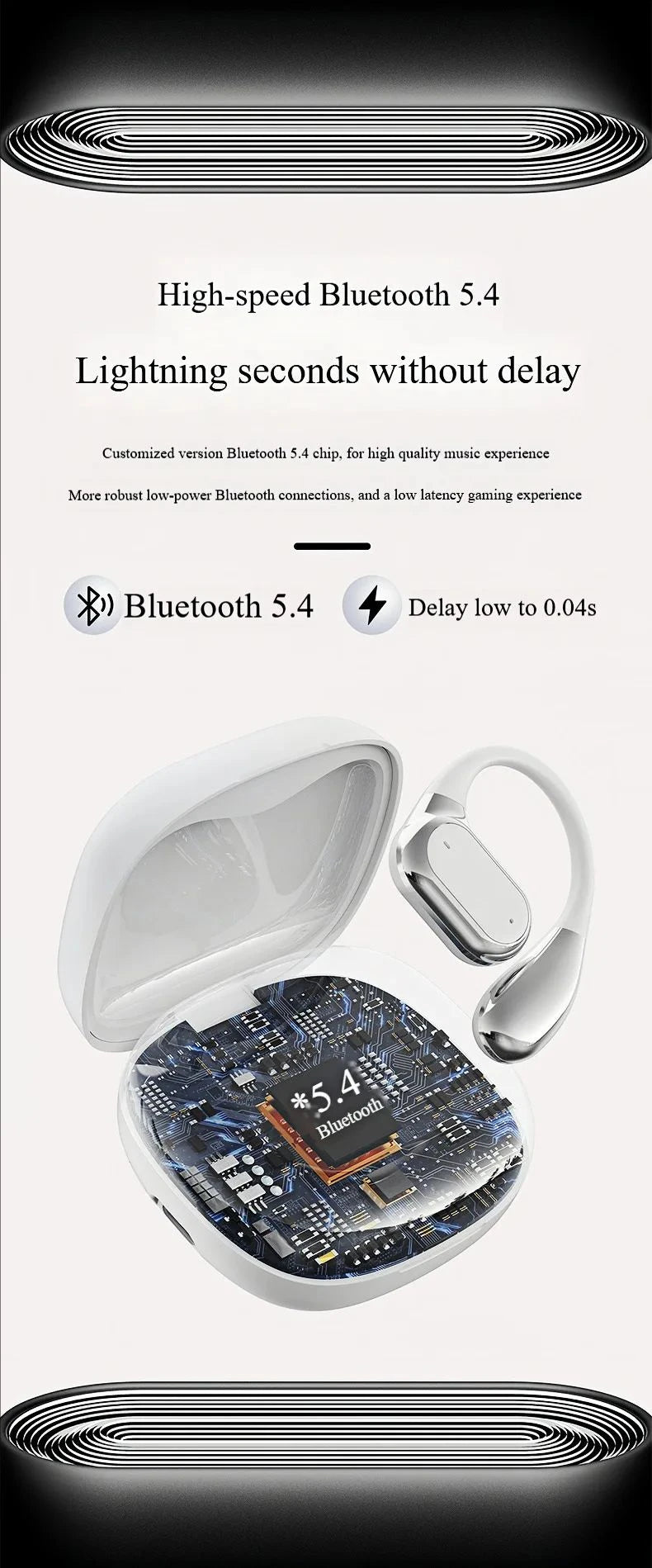 Real-Time Language Translator Headphones Bluetooth Wireless Earphones Sports Noise Reduction Earhooks Headset Smart Touch Screen