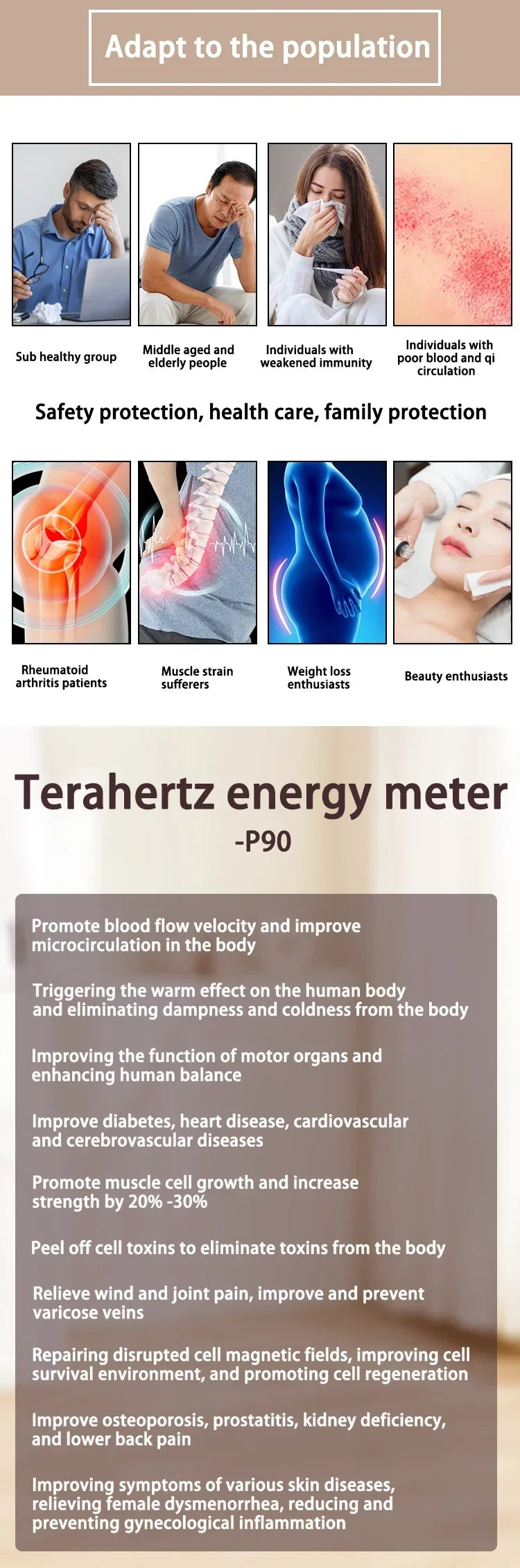 Tera P90 PEMF Terahertz Foot Massager Therapy Biological Energy Meter Magneti THz Terahertz Warmer for Health And Wellness