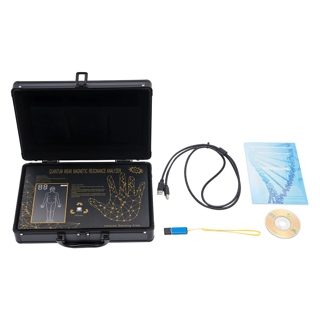 جهاز تحليل الصحة الكمي مع أكثر من 50 تقريرًا، وجهاز مراقبة صحة الجسم المحمول مع مستشعر الأشعة تحت الحمراء، وماسح صحي غير جراحي
