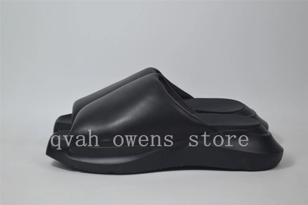 Men Platform Sandals Casual Leather Slipper Luxury Trainers Height Increasing High Street Summer Black Shoes