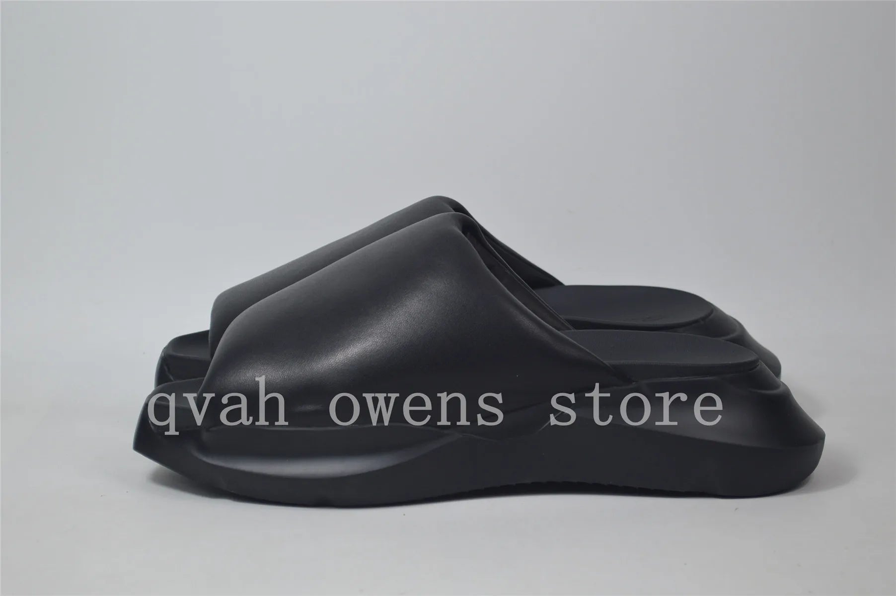 Men Platform Sandals Casual Leather Slipper Luxury Trainers Height Increasing High Street Summer Black Shoes