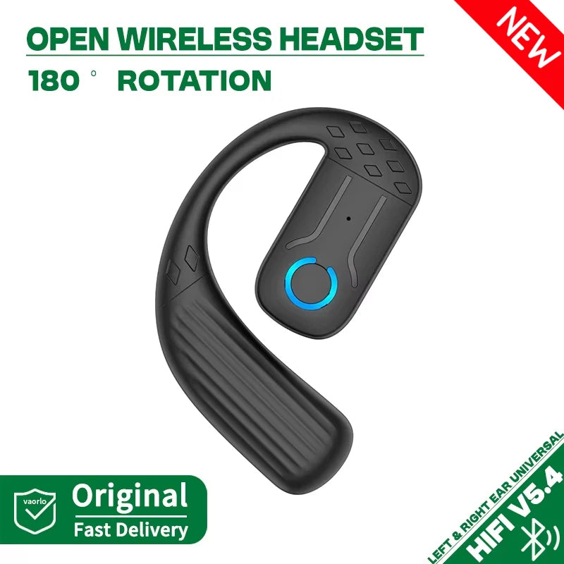 Bluetooth 5.4 Open Wireless Headset 180° Rotation Adjustable Left Right Ear Universal Ear-Hook Earphone With Mic Sport Business