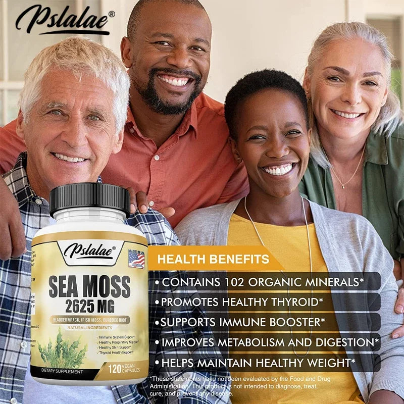 Sea Moss 2625 Mg - Supports Digestive and Immune Health, Antioxidants, Boosts Energy Levels, and Promotes Overall Well-being