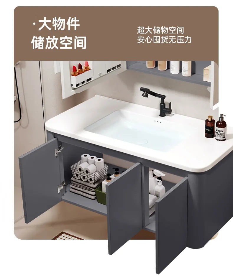 Standing Storage Bathroom Cabinet Shelf Light Mirror Organizer Bathroom Cabinet Vanity Shower Rack Banyo Dolabi Furniture