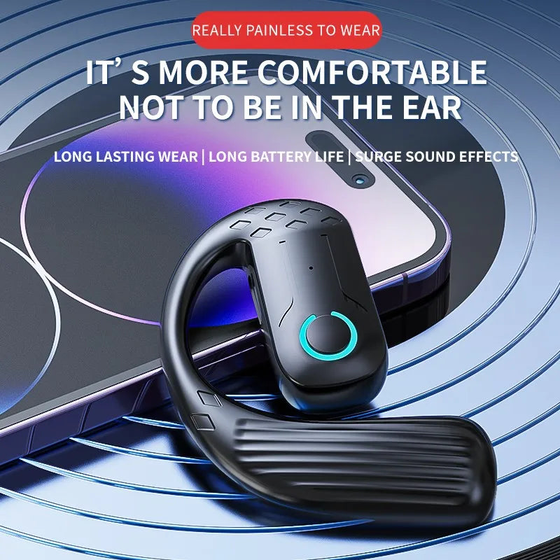 Bluetooth 5.4 Open Wireless Headset 180° Rotation Adjustable Left Right Ear Universal Ear-Hook Earphone With Mic Sport Business