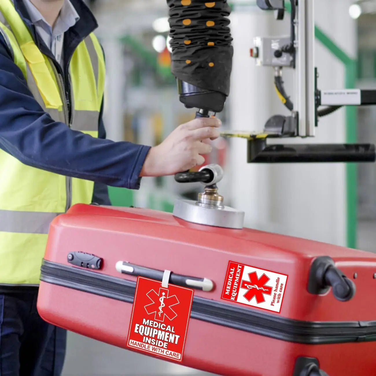 Medical Equipment Inside Tag Card Red Fragile Medical Equipment Inside Stickers Medical Equipment ID Identification Luggage Tags