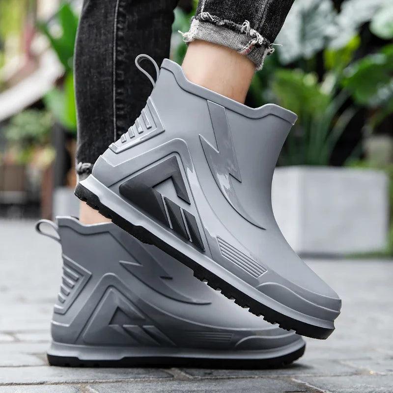 High Rain Boots Water Shoes Couple Chef Shoes Original Men Waterproof Raincoat Man Work Rubber Boots Men's Long Rubber Boot Boat