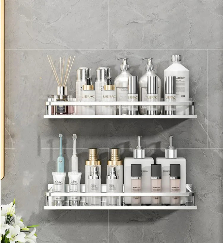 Bathroom Shelf Organizer 30-50CM Shower Storage Rack Silver Space Aluminum Toilet Shampoo Holder Bathroom Accessories