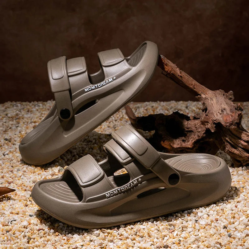 Man Sandals Fashion Sports 5CM Thick EVA Sole Comfortable Soft QuikFoam Slippers Slides Beach Street