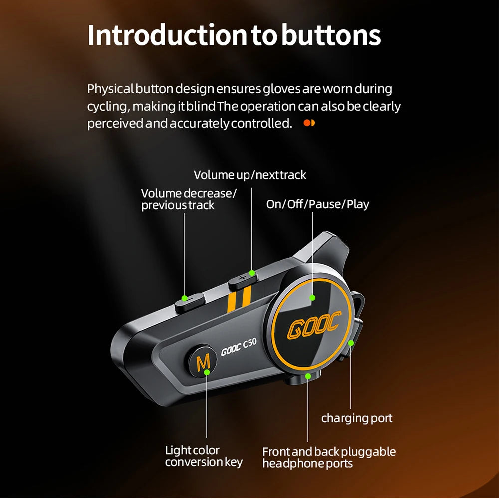 سماعة رأس خوذة بلوتوث 5.3 لاسلكية بدون استخدام اليدين طقم هاتف للدراجات النارية سماعة أذن مقاومة للماء مشغل موسيقى MP3 مكبر صوت للدراجات النارية