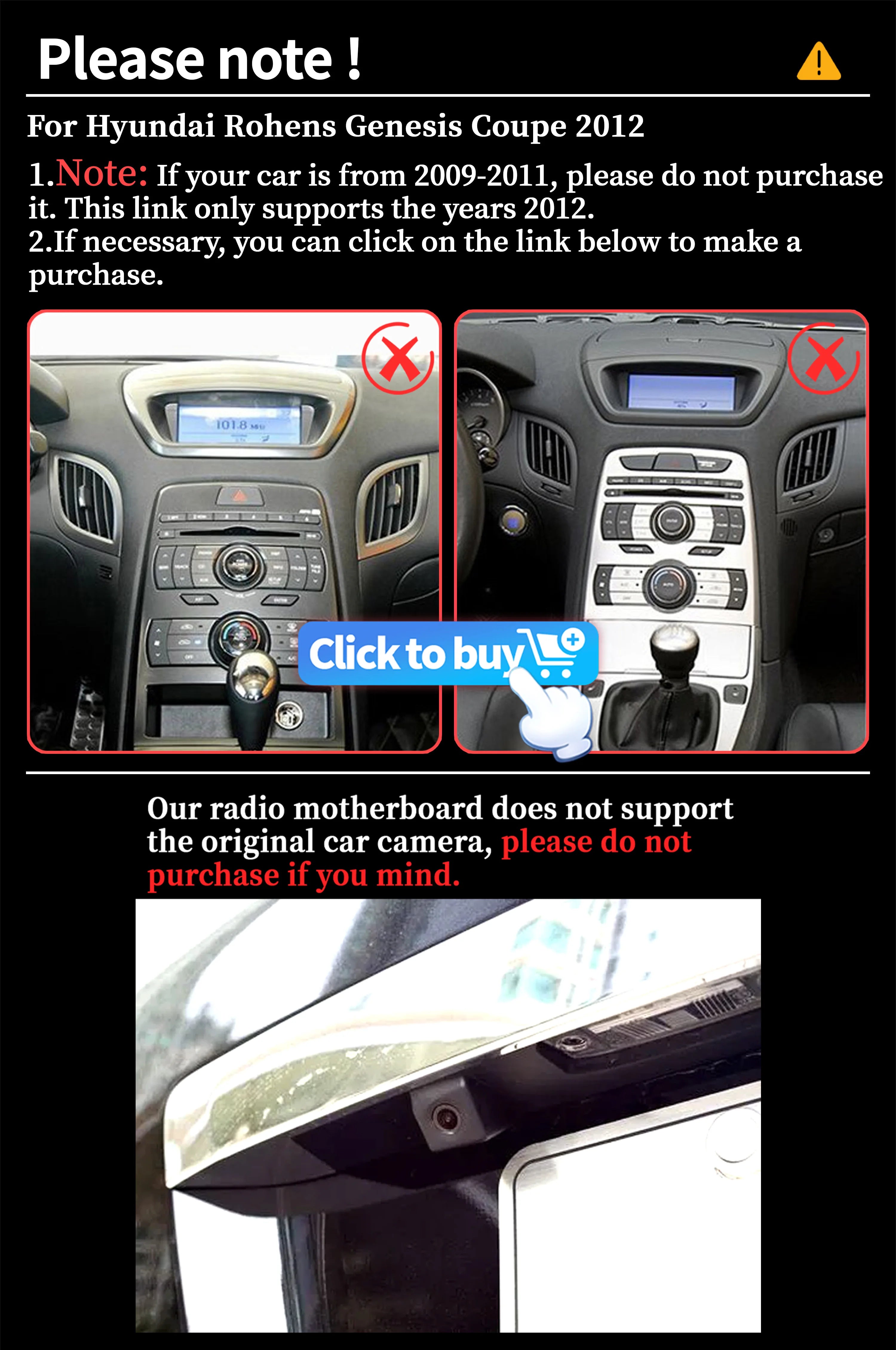 Android 14  For Hyundai Rohens Genesis Coupe 2012  Multimedia Navigation Wireless Carplay Stereo Screen Car Radio