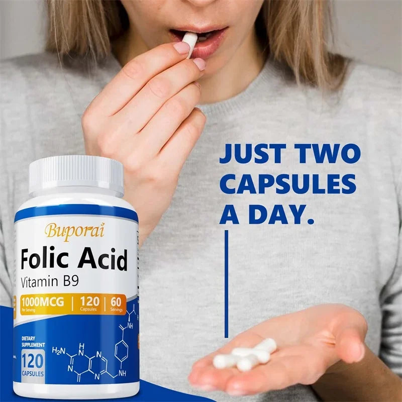 Folic Acid Supplement - Heart Health, Nervous System Health, Prenatal Support
