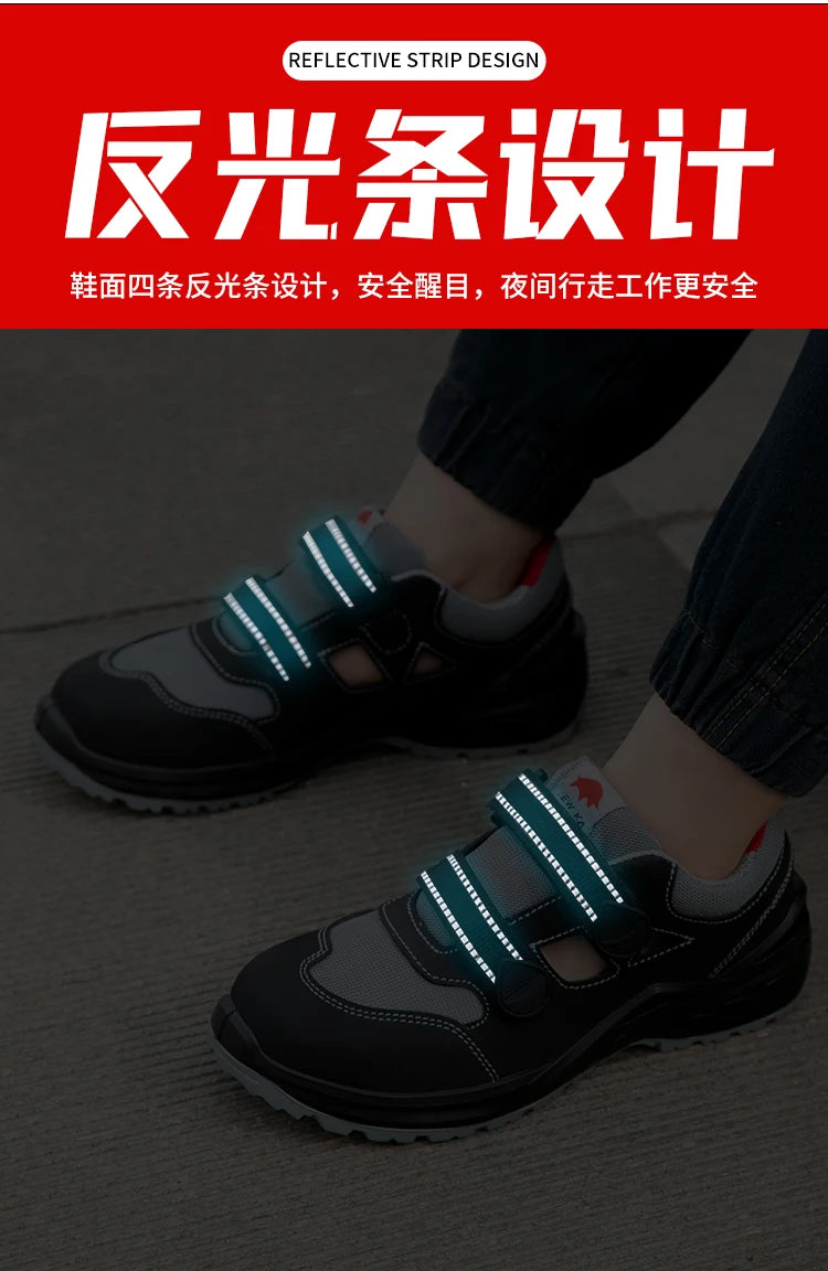 Summer Safety Shoes Men Construction Site Work Shoes Wear Resistant Anti Slip Breathable Sandals For Men Indestructible Shoes