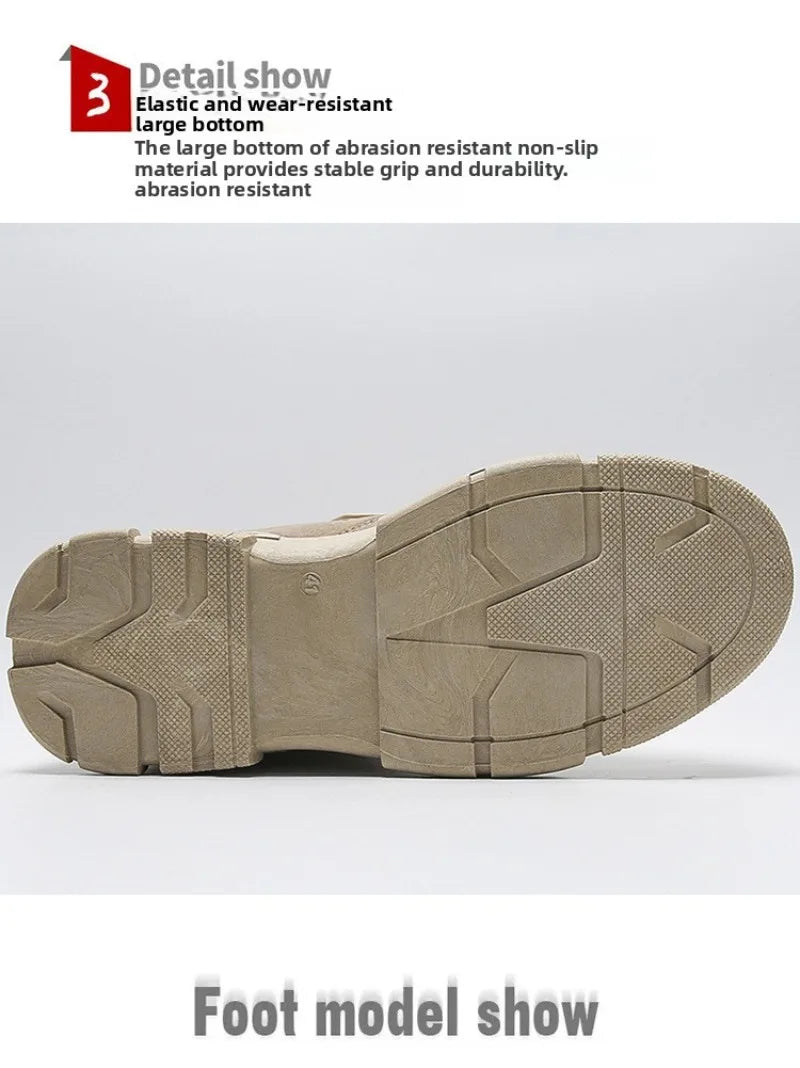 Men's Sneakers Waterproof Work Boots Workwear Shoes Thick Soled Plush Cold Resistant Lace Up Anti Slip Cotton Shoes 2025