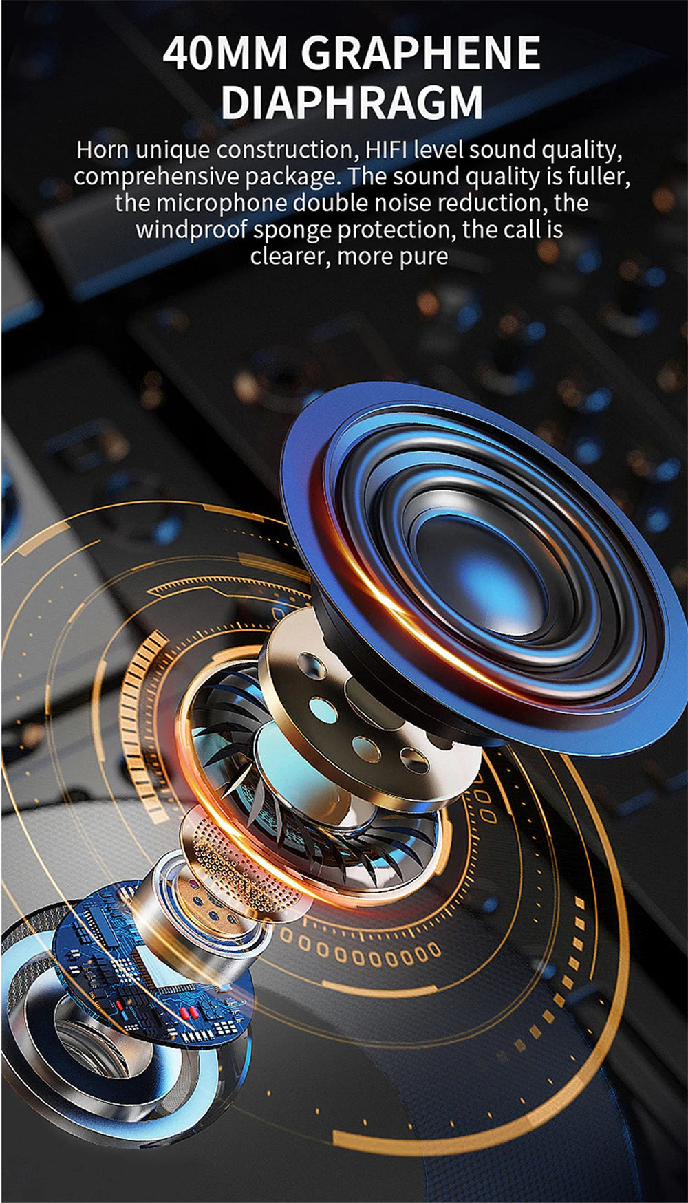 سماعة رأس خوذة بلوتوث 5.3 لاسلكية بدون استخدام اليدين طقم هاتف للدراجات النارية سماعة أذن مقاومة للماء مشغل موسيقى MP3 مكبر صوت للدراجات النارية