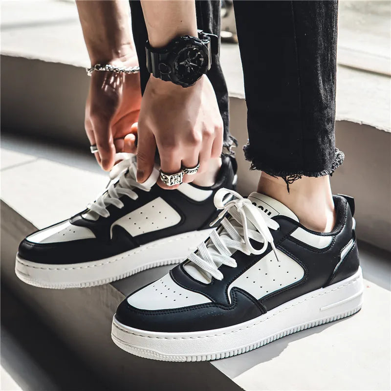 Spring and Summer Men's Shoes, New Breathable Sneakers, Men's Trendy and Versatile Thick-Soled White Shoes, Sports and Casual Sneakers