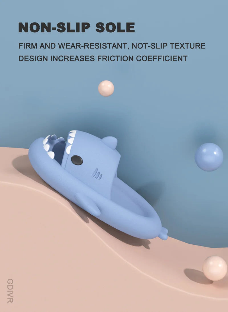 Fashion Women Shark Slippers Removable Fins Slides Indoor EVA Light Sandals Beach Couple Outside Men Shark Flip Flops