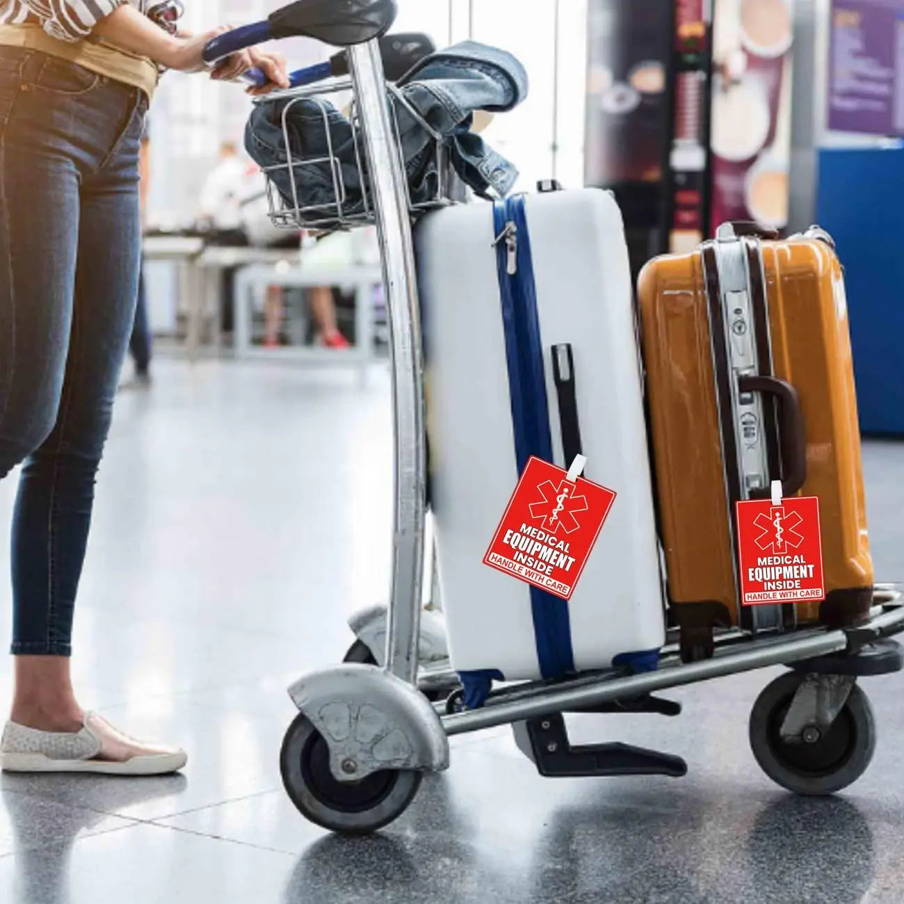 Medical Equipment Inside Tag Card Red Fragile Medical Equipment Inside Stickers Medical Equipment ID Identification Luggage Tags