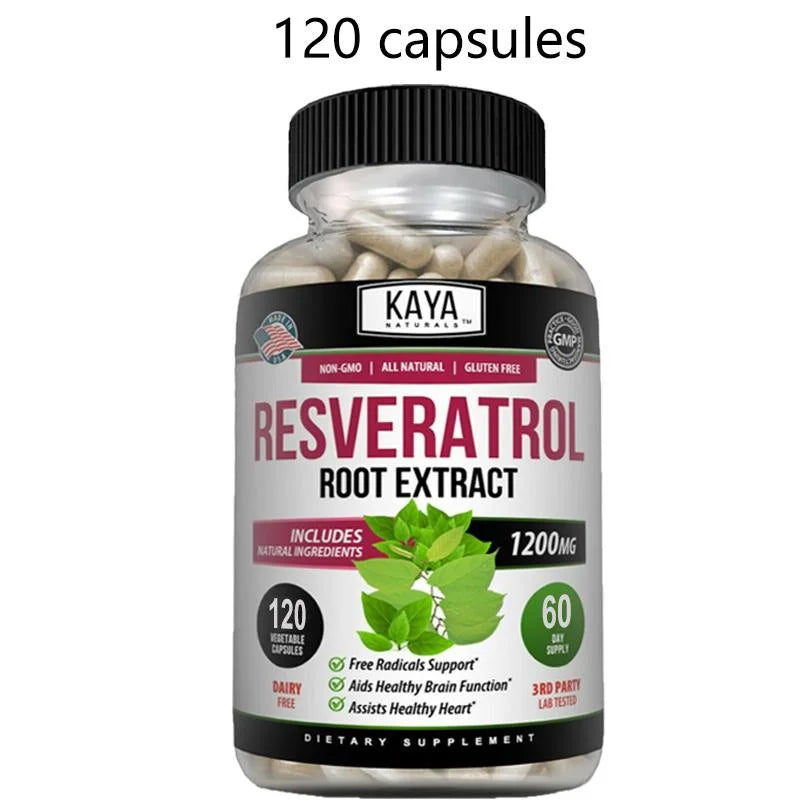Resveratrol Capsules - Antioxidant Supplement To Support Circulatory Health and Overall Wellness,Promotes Cardiovascular Support